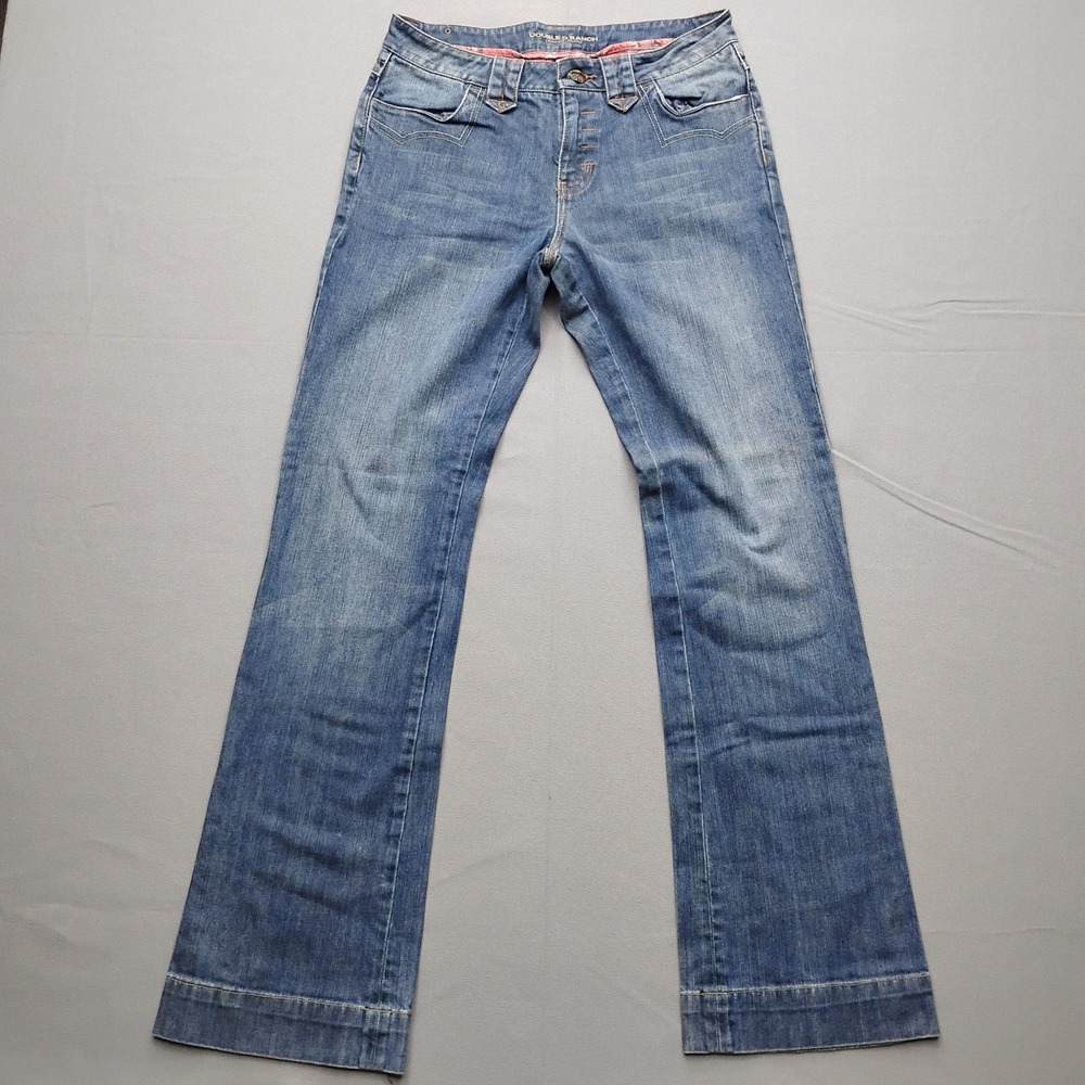 Double D Ranch Womens Size‎ 8 Blue Flare Leg Western Denim Jeans Yoakum Texas